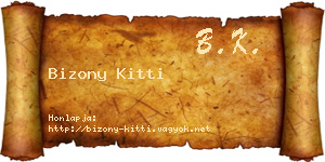 Bizony Kitti névjegykártya